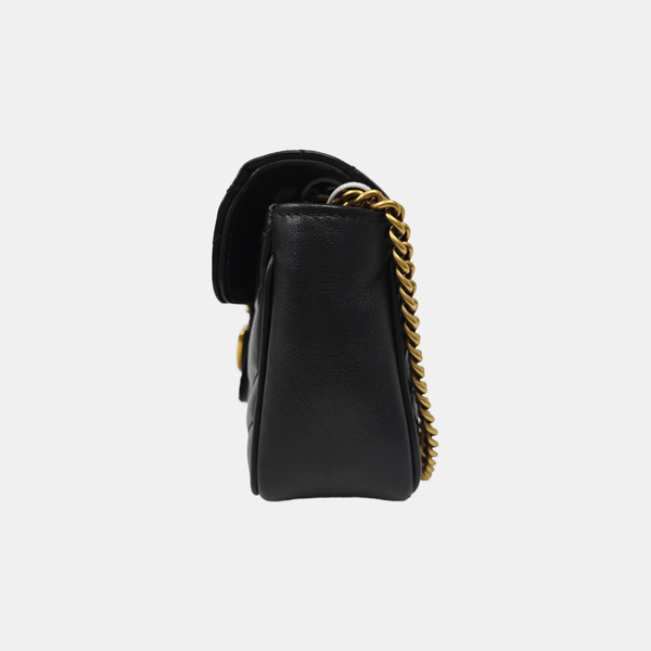 GG Marmont Mini Quilted Calfskin Black