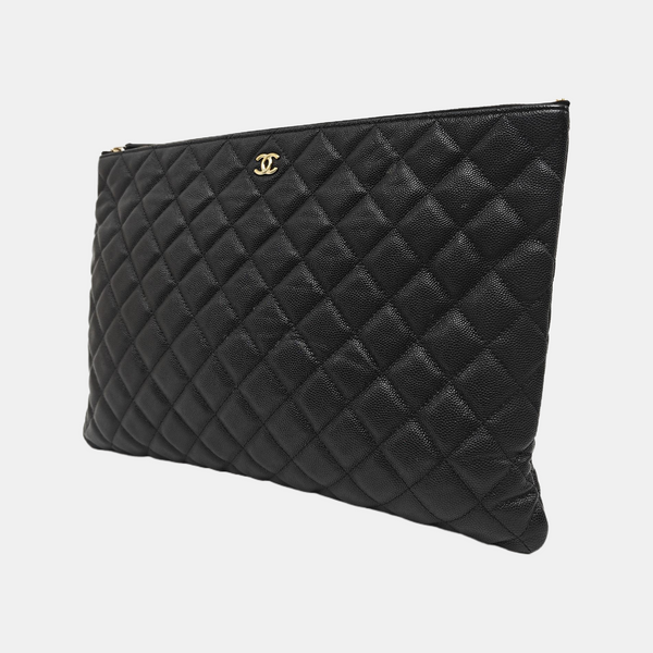 Quilted Grained Calfskin Black
