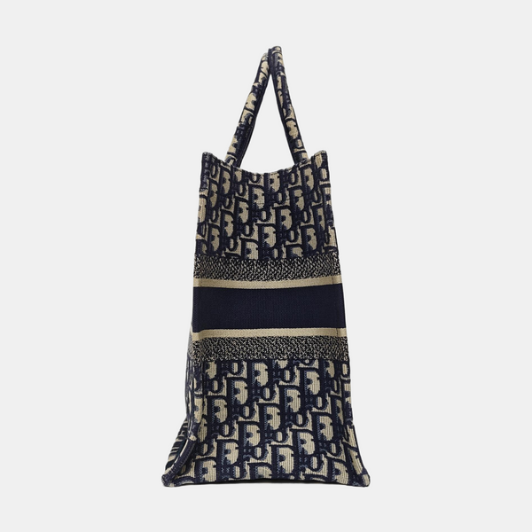Book Tote Medium Oblique Canvas Blue