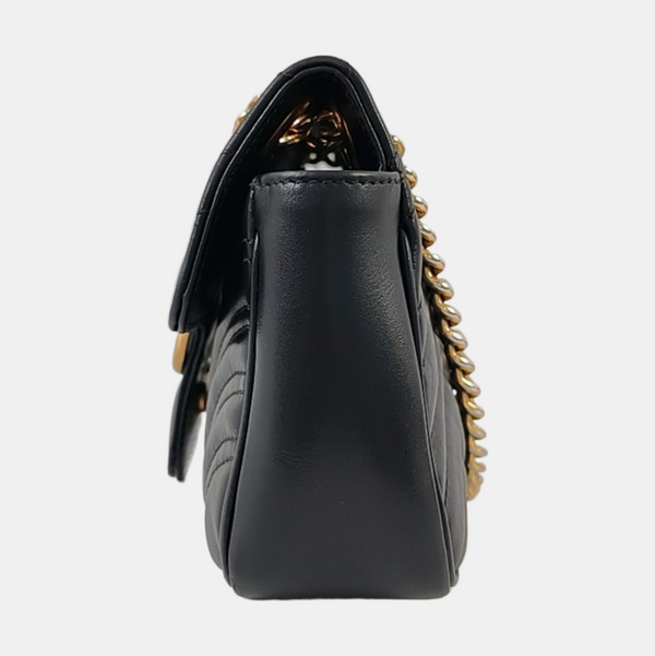 GG Marmont Small Quilted Calfskin Black