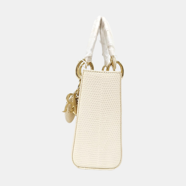 Lady Dior Mini Lizard White