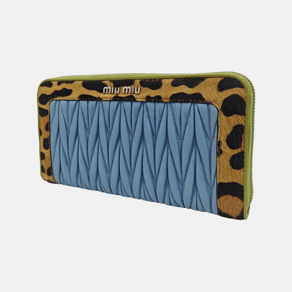 Quilted Lambskin Wallet Blue
