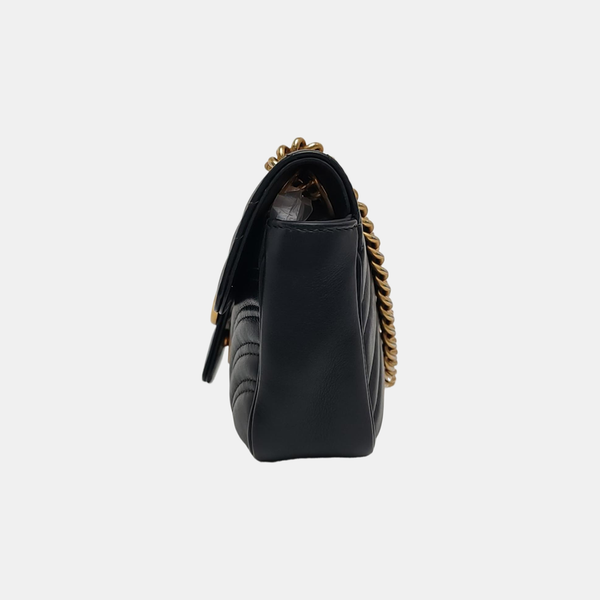GG Marmont Small Quilted Calfskin Black