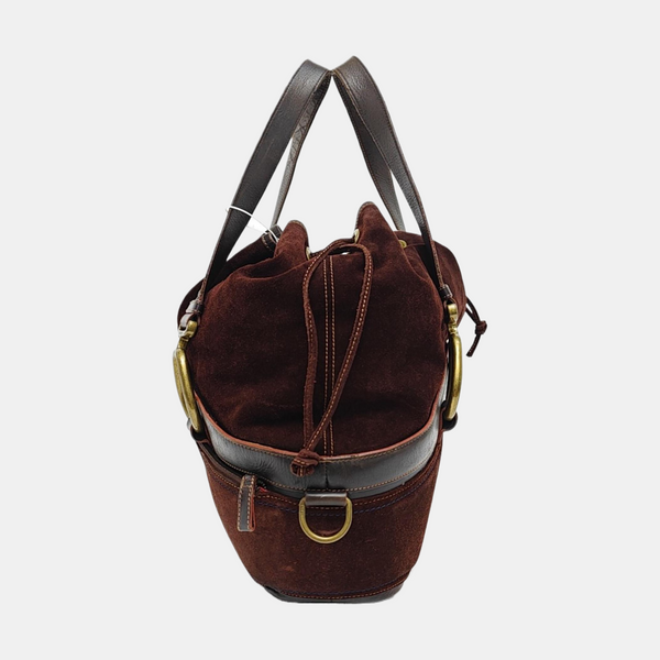 Calfskin Top Handle Bag Brown