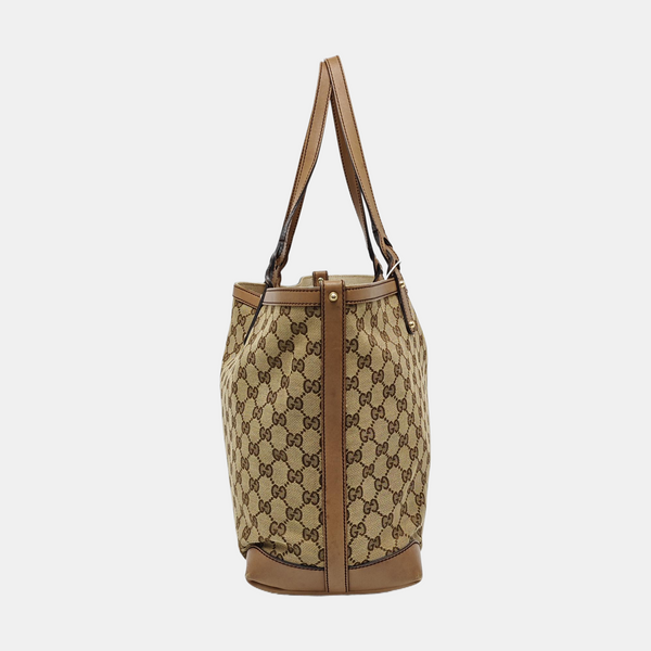 Monogram Canvas Tote Bag Brown