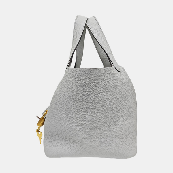 Authenticated pre-owned Picotin Lock 18 Clemence Blue - Bucket Bag at Looply