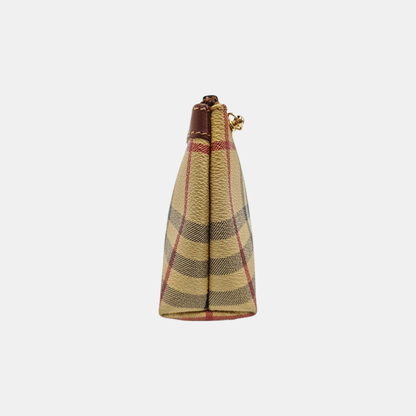 Coated Canvas Clutch Brown
