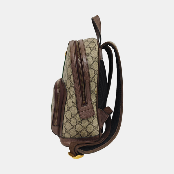 Ophidia Small Monogram Coated Canvas Beige