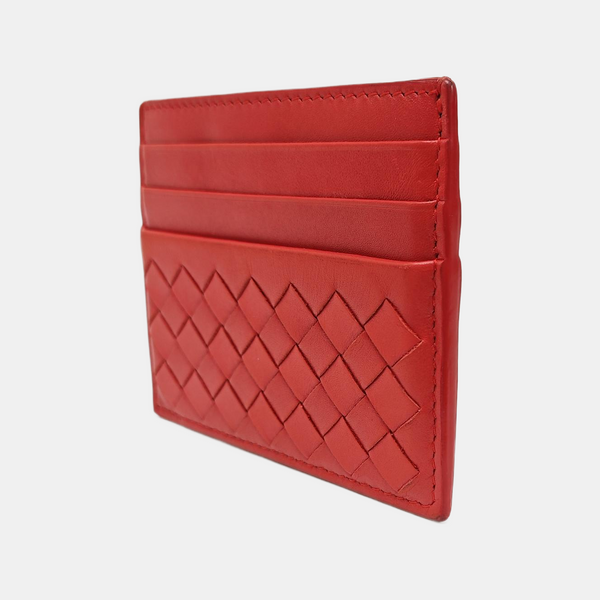 Calfskin Card Holder Red