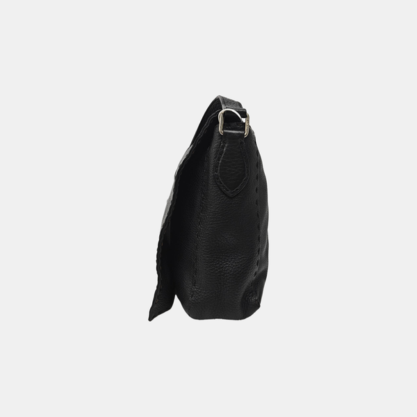 Quilted Calfskin Shoulder Bag Black