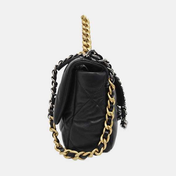 CHANEL 19 Small Quilted Lambskin Black