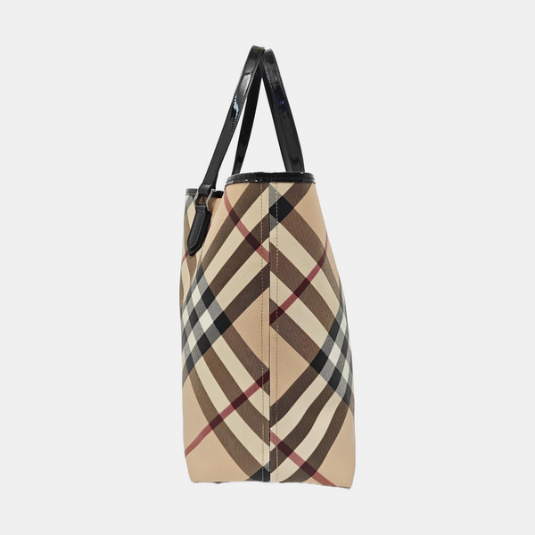 Coated Canvas Tote Bag Beige
