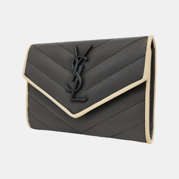 Calfskin Card Holder Gray