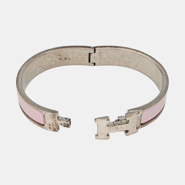 Clic H Metal Silver Bangle