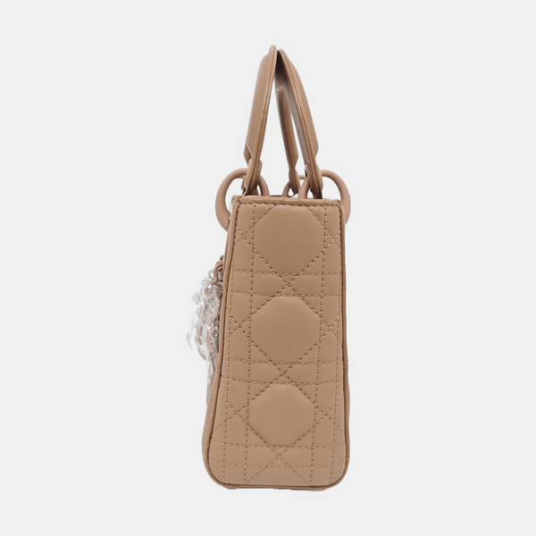 Lady Dior Mini Cannage Calfskin Beige