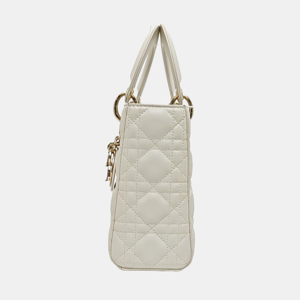 Lady Dior Small Cannage Lambskin White