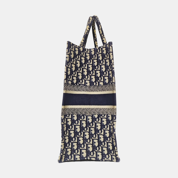 Book Tote Large Oblique Canvas Blue