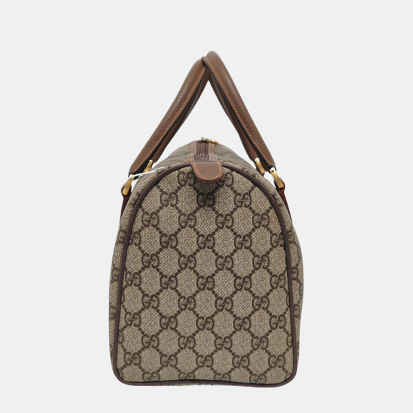 Boston Monogram Coated Canvas Brown