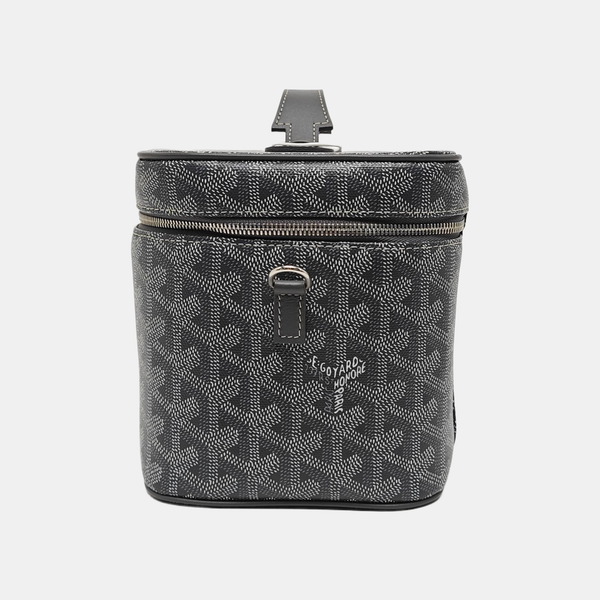Coated Canvas Top Handle Bag Gray