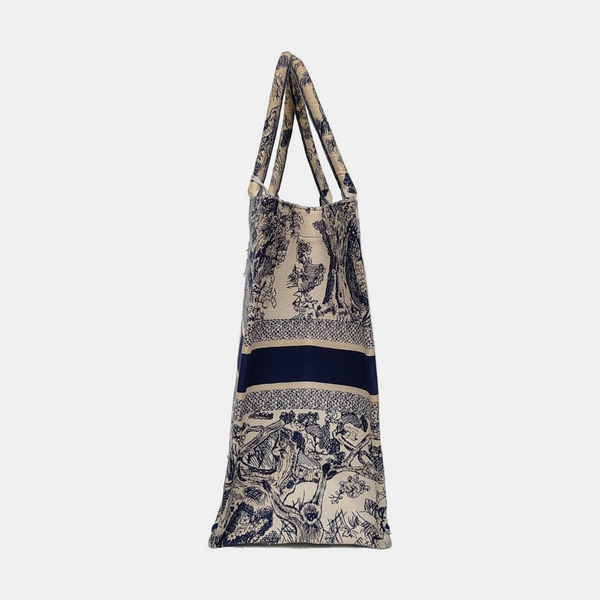 Book Tote Large Canvas Beige