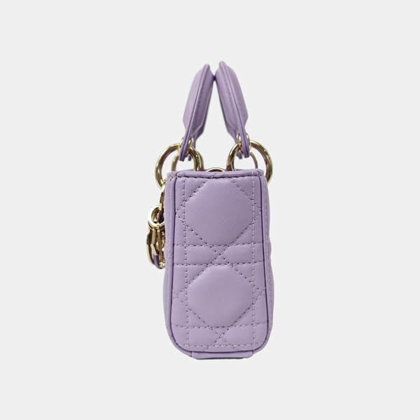 Lady D-Joy Super Mini Cannage Lambskin Purple