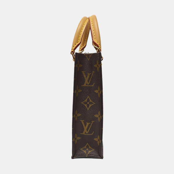 SAC PLAT Mini Monogram Coated Canvas Brown