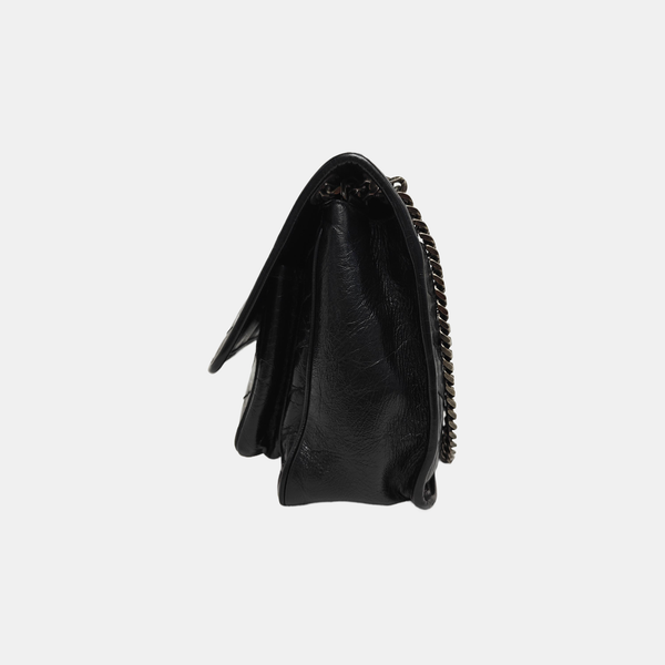 NIKI Medium Chevron Calfskin Black