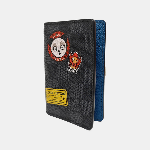 Damier Graphite Coated Canvas Card Holder Gray