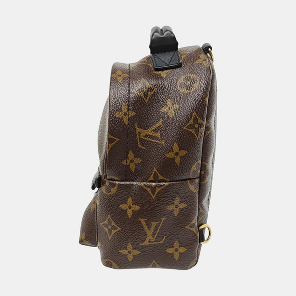Authenticated pre-owned PALM SPRINGS Mini Monogram Coated Canvas Brown - Backpack at Looply