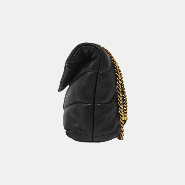 PUFFER Mini Chevron Lambskin Black