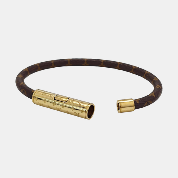 CONFIDENTIEL Coated Canvas Brown Bangle