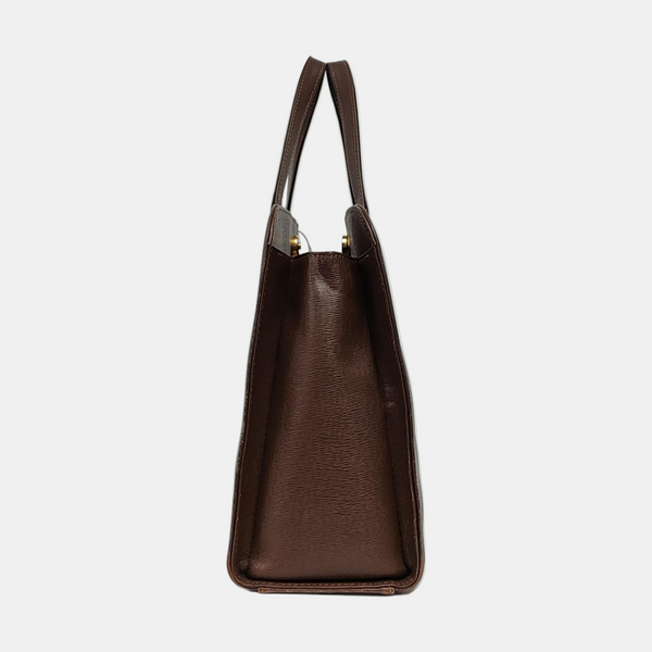 Calfskin Top Handle Bag Brown
