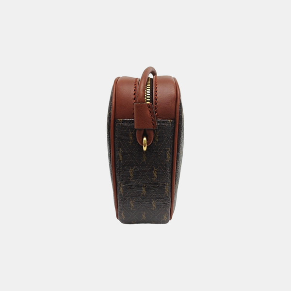 Coated Canvas Shoulder Bag Brown