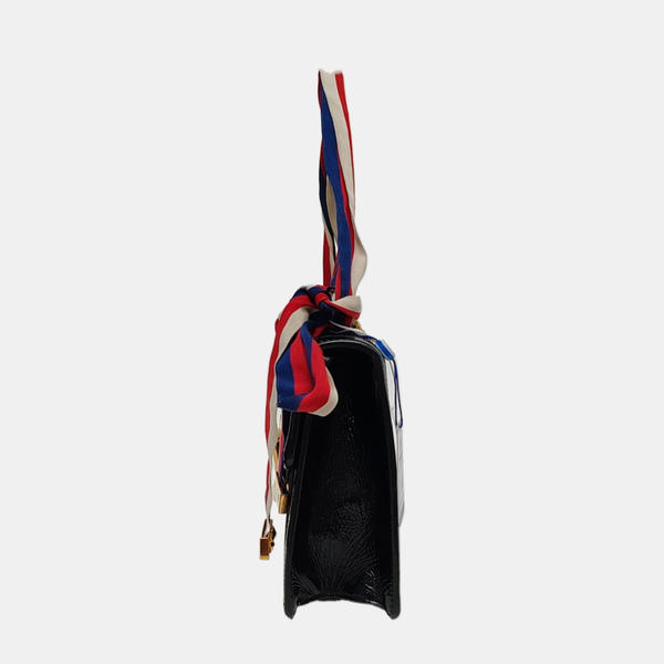 Sylvie Small Monogram Velvet Black