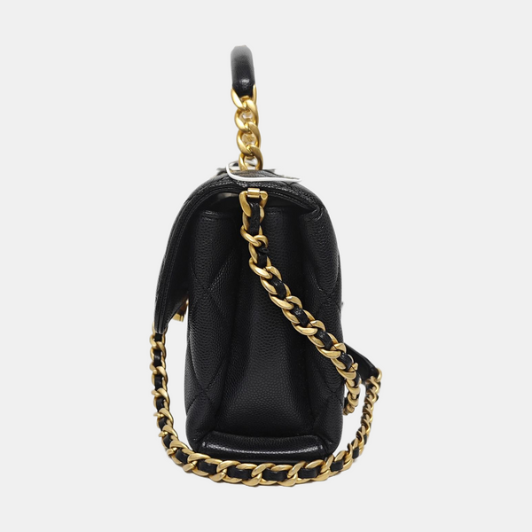 Carry Me Mini Quilted Grained Calfskin Black
