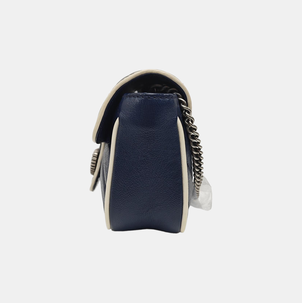 GG Marmont Super Mini Quilted Calfskin Blue