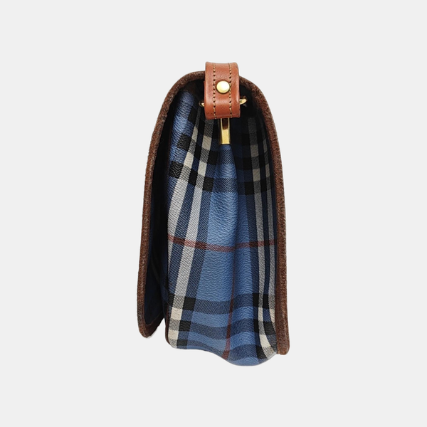 Coated Canvas Shoulder Bag Blue