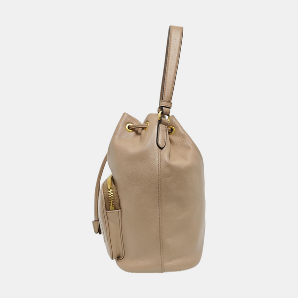 Calfskin Bucket Bag Beige