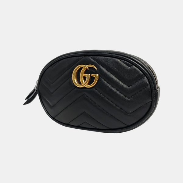 GG Marmont Super Mini Quilted Calfskin Black