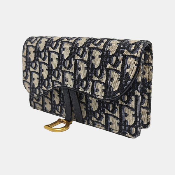Saddle Mini Oblique Canvas Blue