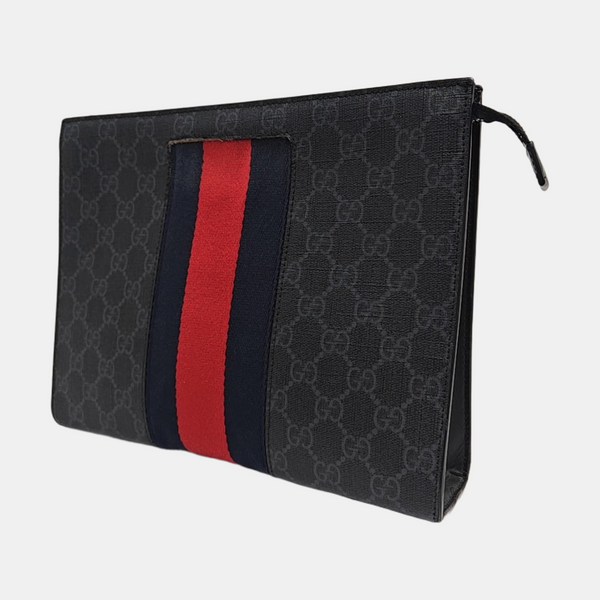 GG Supreme Monogram Coated Canvas Gray