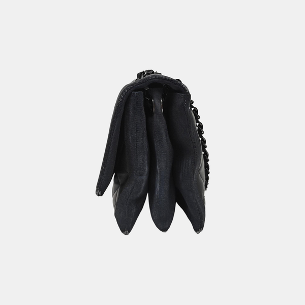 Quilted Lambskin Top Handle Bag Black
