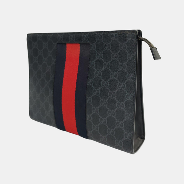 GG Supreme Monogram Coated Canvas Gray