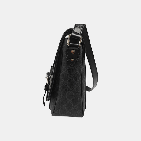 Monogram Coated Canvas Shoulder Bag Black