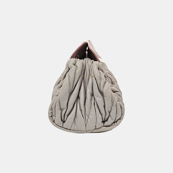 Quilted Lambskin Tote Bag Gray