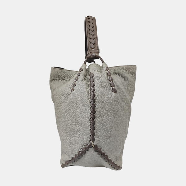 Calfskin Bucket Bag Gray