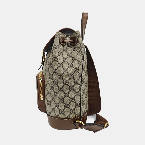 Monogram Coated Canvas Backpack Black