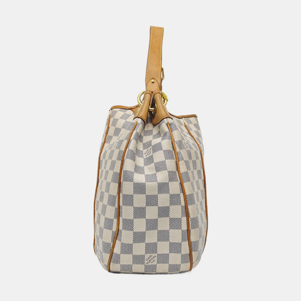 GALLIERA PM Damier Azur Coated Canvas White