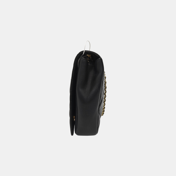 Quilted Lambskin Shoulder Bag Black