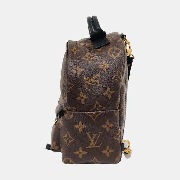 Authenticated pre-owned PALM SPRINGS Mini Monogram Coated Canvas Brown - Backpack at Looply